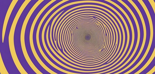 Poster - Hypnotic Concentric Rings in Gold and Purple, A Visual Illusion