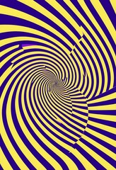 Poster - Hypnotic Whirlpool, An Abstract Vortex of Yellow and Purple Swirls