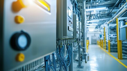 Poster - Industrial Control System with Cables in Modern Facility Environment