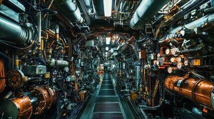 Poster - Intricate Machinery in an Industrial Environment with Pipes and Valves