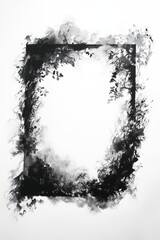 Poster - Artistic Black and White Frame with Abstract Floral Design