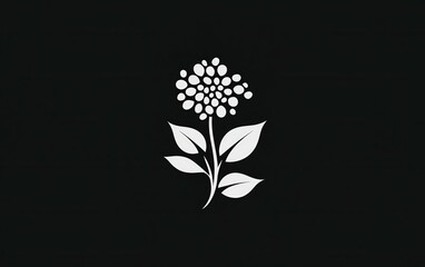 Poster - Elegant Minimalist Flower Design on Dark Background for Creative Use