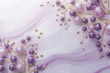 Poster - Elegant Purple and Gold Floral Arrangement on Smooth Surface