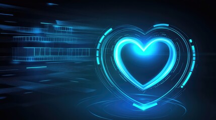 Poster - A digital heart rate monitor display with a futuristic blue glow, symbolizing advanced medical monitoring systems.