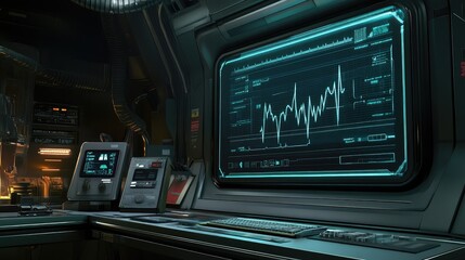 Poster - A digital screen displaying a heartbeat graph, symbolizing health tech advocacy and innovation.