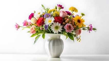 Wall Mural - Colorful Spring Bouquet in White Vase