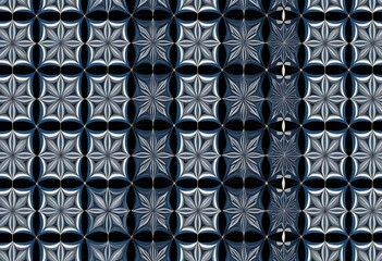 Aufkleber - Abstract floral pattern with intricate petal designs in gray and navy