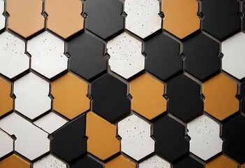 Aufkleber - Abstract Hexagonal Tiles in Geometric Pattern Design for Interior Decor