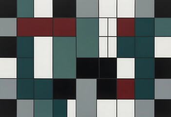 Aufkleber - Geometric Harmony, An Abstract Composition of Rectangular and Square Shapes