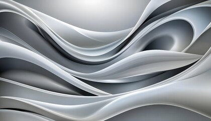 Fototapete - Abstract Gray and White Wave Pattern Design