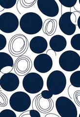 Poster - Abstract Indigo Circles and Spirals on White Background Pattern