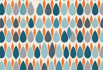 Poster - Retro Teardrop Pattern, A Mid-Century Inspired Seamless Design