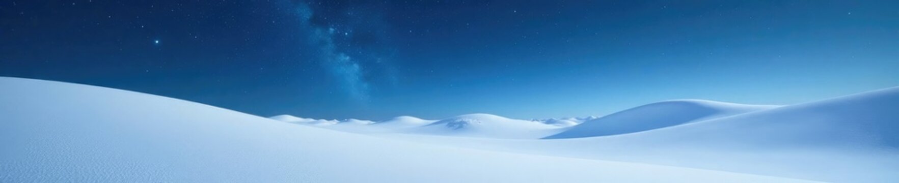 Smooth white snow under a clear starry sky with subtle shadows, open, vast