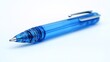 © Abdul - Single blue ballpoint pen isolated on a white background simple stationery with a clean design