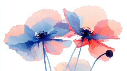 Poster - Wholesome watercolor illustration, vibrant purple flowers against a clean white backdrop, ideal for conveying elegance and tranquility, with ample room for personalized text.