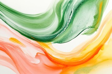 Poster - Abstract fluid painting with organic shapes and a bright flowing color palette