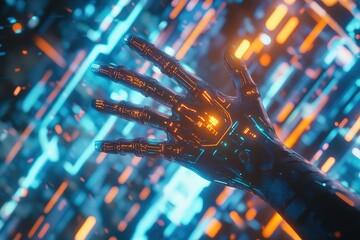 Poster - Cybernetic hand: A fusion of technology and human anatomy in the digital age