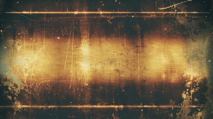Poster - A textured background with warm tones, displaying a blend of gold and dark hues, featuring scratches and a worn, vintage appearance.