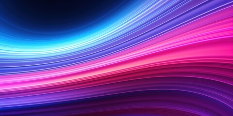 Poster - A vibrant, abstract image featuring smooth, flowing lines in shades of blue and pink against a dark background.