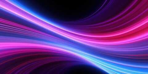 Poster - A vibrant swirl of pink and blue light against a dark background, creating a dynamic and modern abstract design.