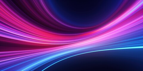 Poster - A vibrant abstract design featuring flowing lines in pink, blue, and purple against a dark background, evoking a sense of motion and energy.