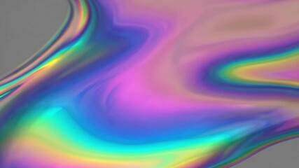 Aufkleber - Abstract iridescent swirl with vibrant gradient colors, dynamic fluid movement. Digital art and creativity concept