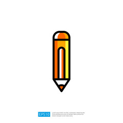 Poster - Colorful Pencil Icon Illustration for Creative Writing and Artistic Education in Graphic Design
