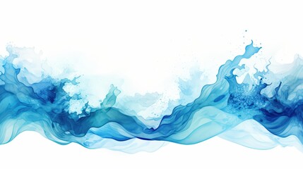 Poster - A fluid, abstract wave design featuring varying shades of blue, evoking a sense of tranquility and movement.