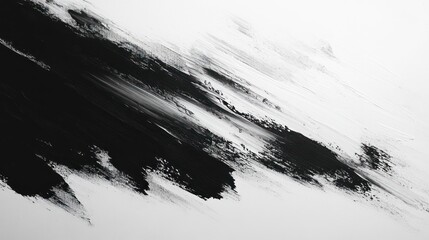 Aufkleber - Abstract black ink strokes on white background. (1)