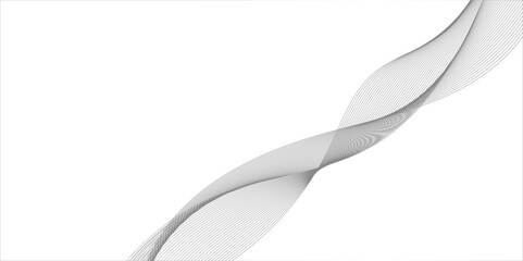 Poster - abstract grey wave line texture background, black gradient smooth curve shape isolated on transparen
