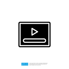 Poster - Icon of a Video Player Interface with Play Button and Progress Bar Designed for Digital Media Content and User Interaction