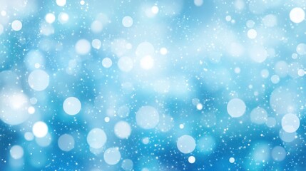 Poster - Abstract blue bokeh background with bright lights and sparkles.