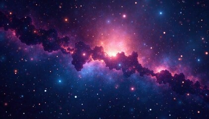 Wall Mural - dark space background with twinkling starfield, glow, universe,