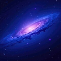 Wall Mural - deep blue and purple nebula glowing softly in the dark cosmos, astrophysics, astronomy