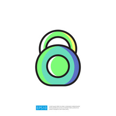 Poster - Colorful Padlock Icon Representing Digital Security and Data Protection in Vibrant Design Illustration