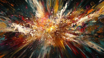 Aufkleber - Abstract colorful explosion with vibrant hues and dynamic motion.