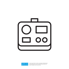 Poster - Modern Equipment Control Icon Featuring Simple Outline Design, User-Friendly Interface with Multiple Functions and Indicators