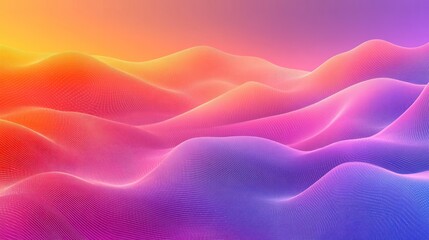 Poster - Abstract colorful landscape with smooth wavy hills and vibrant gradient.