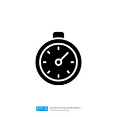 Poster - Simple Black Timer Icon Symbolizing Time Management and Productivity in a Minimalistic Design