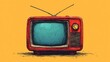 © Abdul - Sleek vector illustration of a retro portable TV with antennas isolated on a white background perfect for vintage media branding