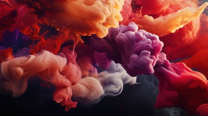 Aufkleber - Abstract colorful swirls of paint in water, creating a vibrant and dynamic composition.