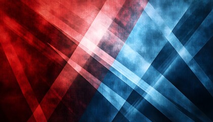 Fototapete - Abstract Red And Blue Geometric Pattern Design