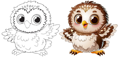 Poster - Adorable Baby Owl Illustration