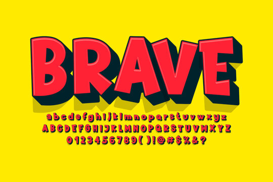 Modern playful alphabet letter and number set.