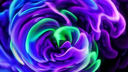 Aufkleber - Colorful swirling neon lights in abstract pattern, vibrant green, purple, and blue hues. Modern digital art and creativity concept