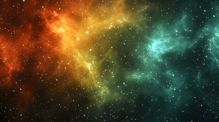 Aufkleber - Vibrant cosmic nebula with colorful gases and distant stars