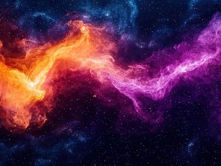 Poster - Vibrant cosmic nebula colors outer space digital art universe abstract colorful cloud patterns