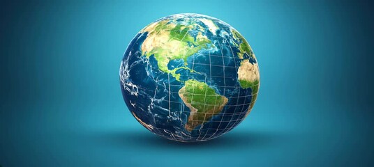 Poster - World earth globe rotation. Generative video AI technology.