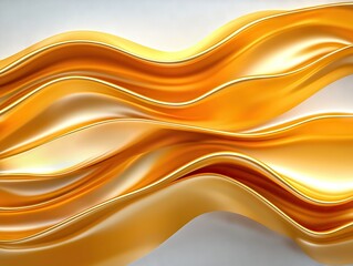 Poster - Flowing golden waves abstract art digital creation contemporary design elegant background aesthetic viewpoint
