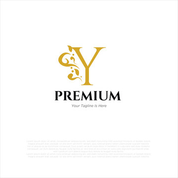 Letter y Royal Luxury Brand Symbol Design Template gold